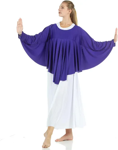 Vista 9 de Danzcue Camiseta de baile con ala de ángel para mujer Negro
