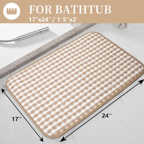 Vista 2 de Tapetes de baño antideslizantes delgados para debajo de la puerta, tapetes de baño de secado rápido absorbentes con respaldo de goma trenzado
