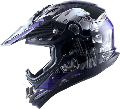 Vista 19 de 1Storm Casco de motocross para adultos, todoterreno, MX, BMX, ATV, motocross, mecánico, HGXP14B, fibra de carbono, negro, HGXP14B