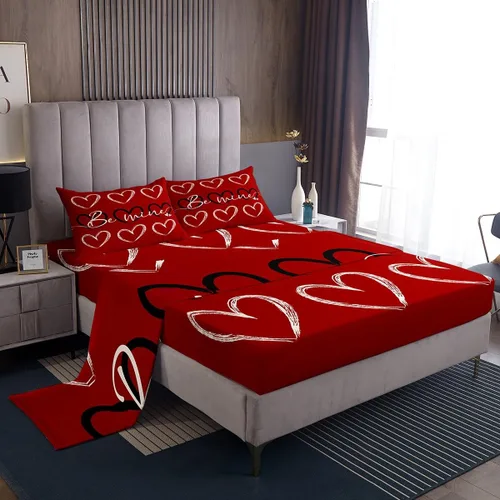 Vista 20 de Erosebridal Juego de sábanas de rosas tamaño individual, color azul, diseño romántico para mujeres, niñas, esposa, pareja, día de San Valentín