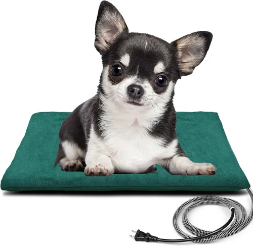 Vista 12 de Almohadilla térmica para mascotas al aire libre para gatos y perros, tapete calefactable para gato y perro con temperatura automática, almohadilla