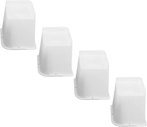 Vista 2 de Elevadores de muebles de 6 pulgadas, extensores de patas de plástico ABS de alta resistencia para sofá cama, sillón, color blanco, paquete de 4