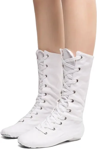 Vista 5 de MSMAX Botas de baile para adultos, zapatillas de ballet y jazz