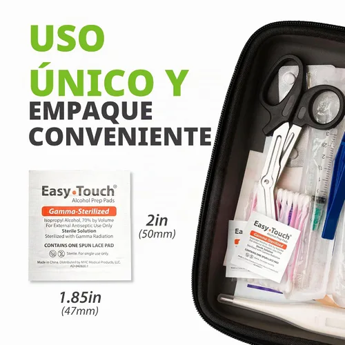 Vista 6 de EasyTouch - Almohadillas de preparación de alcohol esterilizadas con gamma, envueltas individualmente, 10 por paquete, 1200 paquetes