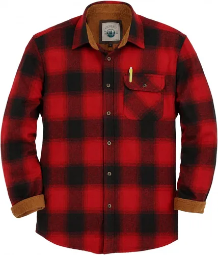 Vista 7 de Gioberti - Camisa a cuadros de franela cepillada de 100% algodón para hombre con contraste de pana Carbón vegetal