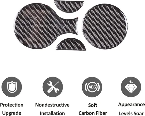 Vista 6 de HAPPYHORSE Adhesivo de fibra de carbono para automóvil compatible con Fiat 500 2010-2019, calcomanía de fibra de carbono real, accesorios