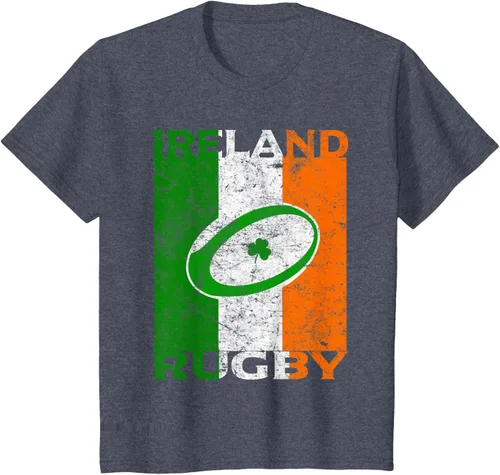 Vista 58 de Camiseta de rugby irlandés con la bandera de Irlanda, regalo vintage Negro