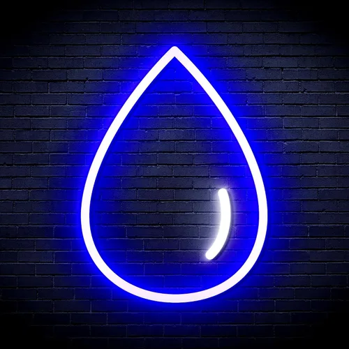 Vista 16 de ADVPRO Señal de neón del silicón LED de la flexión de la gota de agua - azul - st16s32-fnu0070-b