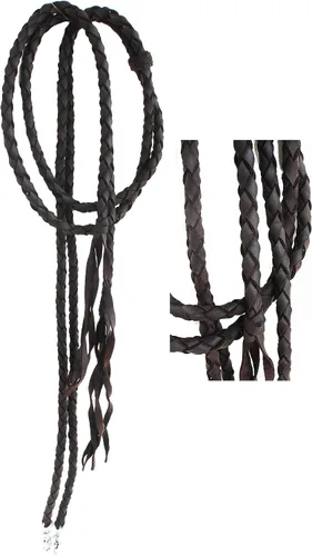 Vista 5 de CHALLENGER Horse Horse Western Leather Round Braided Supple Roper Reins 6651