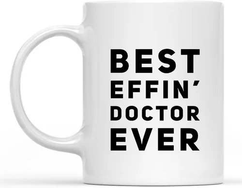 Vista 151 de Taza inspiradora y sarcasmo con texto en inglés "A Truly Great Doctor is Hard to Fond", regalos inspiradores y sarcasmo para hombres y mujeres