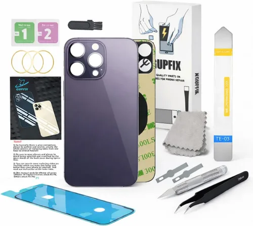 Vista 13 de Reemplazo de cristal trasero para iPhone 15Pro Max con herramientas Repir Big Hole OEM Rear Cover Glass Pre-Installed Internal Parts Easier