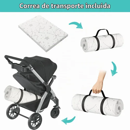 Vista 6 de YENING Cubrecolchón transpirable de 38 x 26 pulgadas, impermeable, para Pack N Play, con correa, paquete de 2 2 Paquete Normal