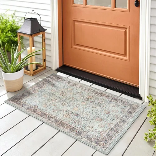 Vista 30 de GLN Rugs Traditional Collection - Alfombra de felpilla lavable a máquina, tradicional lavable, antideslizante, alfombra de felpilla de pelo corto