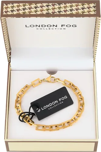 Vista 4 de LONDON FOG Pulsera unisex de oro cuadrado de 8 pulgadas (LF10021)