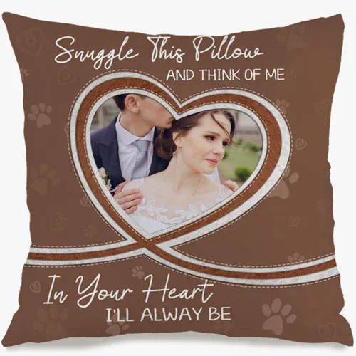 Vista 8 de Custom Pillow Case with One Photo and Text turning your favorite moment into a personalized throw pillow that adds warm home décor and brings gift