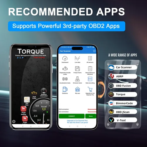 Vista 9 de iCar Pro 2S OBD2 Adaptador Bluetooth Comprobación motor lector de código de vehículo Herramientas de diagnóstico para iOS y Android y Windows Hecho