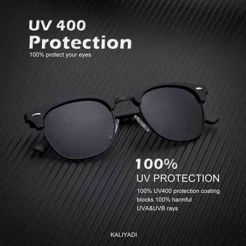 Vista 2 de KALIYADI - Gafas de sol polarizadas para hombres y mujeres unisex, marco semirretráctil, estilo retro, para conducir, con bloqueo UV