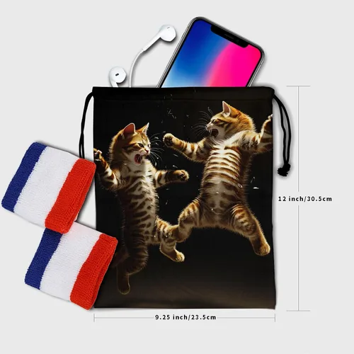 Vista 223 de Bolsa de agarre de gimnasia de piel de animal, bolsa de gimnasia con cordón ajustable, bolsa de cuerda para fauna silvestre, Mariposas Galaxy