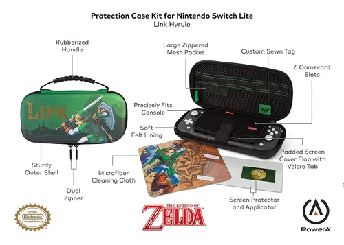 Vista 2 de PowerA Protection Kit for Nintendo Switch Lite -The Legend of Zelda Link Hyrule