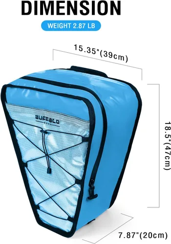 Vista 6 de Bolsa enfriadora de kayak aislada Buffalo Gear de 15" x 18" con correa para el hombro, para pesca, kayak - Mantiene tu pesca o bebidas frías todo