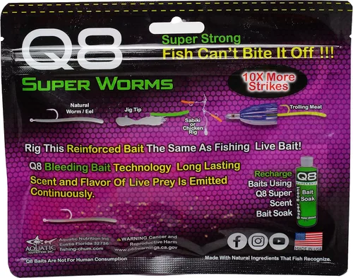 Vista 2 de Q8 Super Bait Super Worms Blanco perla