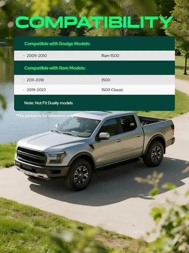 Vista 3 de YHTAUTO Guardabarros Estilo de Fábrica OE con Kit de Herrajes de Repuesto para Dodge Ram 1500 2009-2018, Ram 1500 Classic 2019-2022, Protector