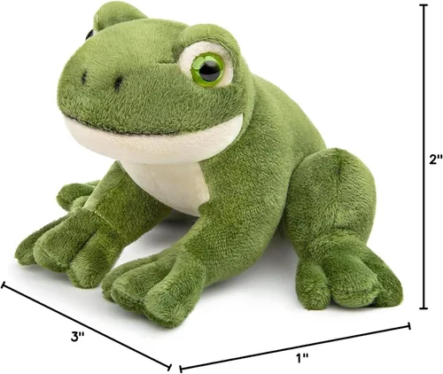 Vista 9 de Juguete de peluche de rana de simulación – 6.3 pulgadas de rana verde realista, juguetes de peluche reptiles, muñecas de felpa súper suaves