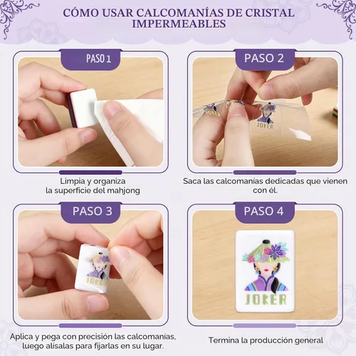 Vista 6 de Juego de azulejos Mahjong americanos de acrílico 160 (morado)