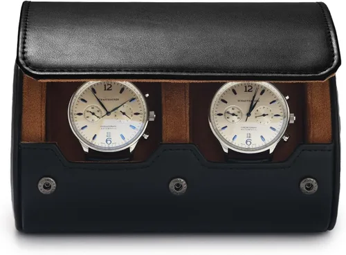 Vista 8 de Funda de viaje para reloj de 2 ranuras, rollo de piel sintética con almohadas extraíbles