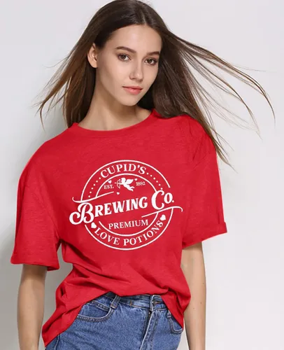 Vista 4 de SFHFY Women Valentines Day Shirt Cupid Love T-Shirt Valentine's Gifts Short Sleeve Tee Tops