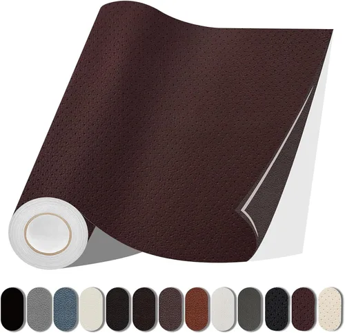 Vista 11 de Lifeshoon Parche de reparación de cuero, reparación de cuero autoadhesiva, cinta de parche de vinilo grande para sofás, muebles, asientos de Negro