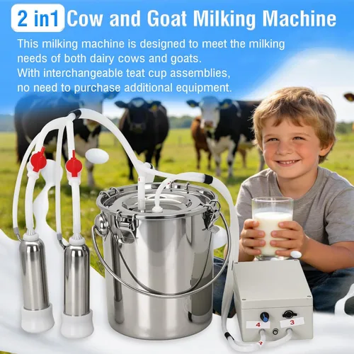Vista 3 de 2-in-1 Goats and Cows Milking Machine Upgrade 1.85Gal/7L