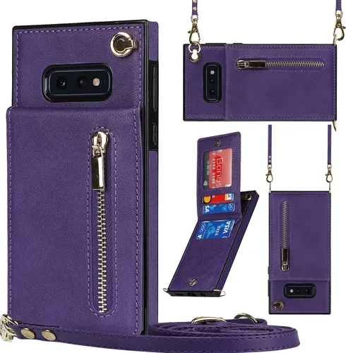 Vista 33 de Funda para teléfono Samsung Galaxy S9 con correa cruzada, tarjetero de cuero, con cordón, ranuras de crédito, cierre magnético, accesorios para Negro