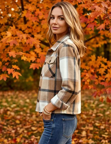 Vista 8 de Yeokou - Chaqueta corta de franela con botones para mujer, estilo camisa a cuadros, manga larga
