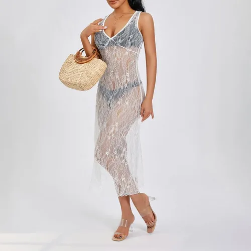 Vista 2 de Vestido largo Y2K para mujer, con tirantes delgados, hueco, recortado, espalda descubierta, ajustado, vestido largo halter, vestido de fiesta