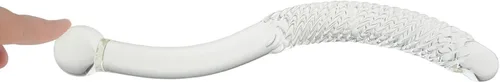 Vista 5 de Masajeador de próstata de vidrio curvado súper largo, palo para el pene, consolador, consolador, varita, juguete sexual para adultos (estilo 01)