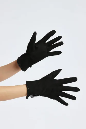 Vista 59 de Sahabowi Guantes de cuero para clima frío Manopla de lana cálida de invierno para mujeres