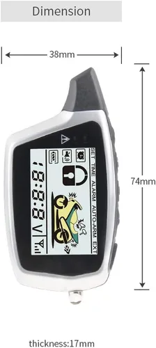 Vista 7 de EM212 Sistema de alarma de motocicleta de 2 vías con pantalla LCD buscapersonas transmisor recargable incorporado sensor de choque y sensor