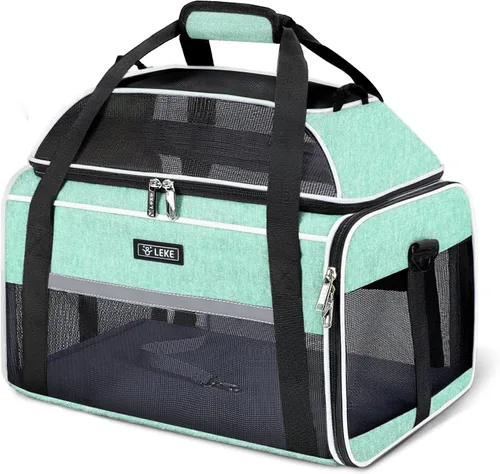 Vista 15 de Lekereise Transportador de mascotas extensible superior de 17 x 11 x 9.5 pulgadas, aprobado por aerolíneas hawaianas de Alaska, con lados suaves