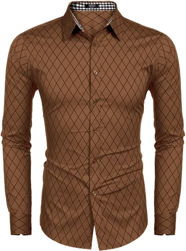 Vista 2 de COOFANDY Men's Business Dress Shirt Long Sleeve Slim Fit Casual Button Down Shirt