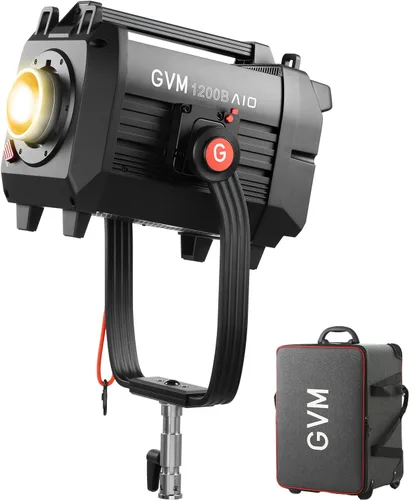 Vista 8 de GVM - Luz de video LED de 200 W, salida continua de 2700 K-6800 K, luz LED COB con control de aplicación DMX/Bluetooth, luz de estudio de YouTube