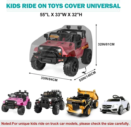 Vista 3 de Cubierta para coche de montar para niños, gran cubierta impermeable para ruedas de poder, cubierta universal para juguetes de coche de 210D