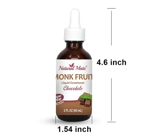 Vista 5 de Edulcorante líquido saborizado de fruta de monje optimizado con eritritol 2oz - Sabor a chocolate Paquete de 3