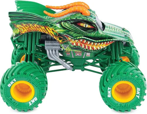 Vista 2 de Monster Jam, Camión monstruo dragón oficial, vehículo fundido a presión, escala 1:24