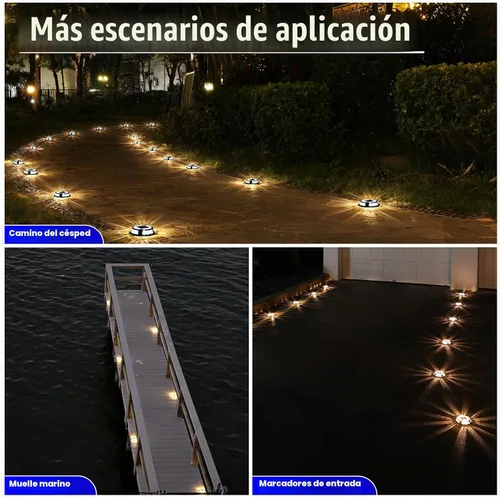 Vista 7 de VOLISUN Luces marinas de muelle de cubierta de entrada solar, 2 modos de colores, paquete de 4