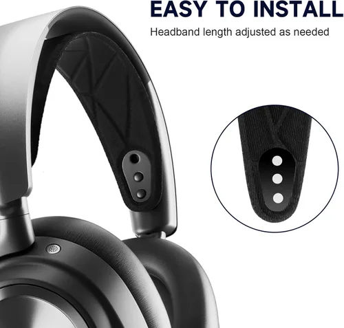 Vista 3 de Almohadilla de repuesto para diadema Nova Pro compatible con SteelSeries Arctis Nova Pro/Nova 7 7X 7P/Nova 3/1 1P 1X Auriculares para juegos (negro)