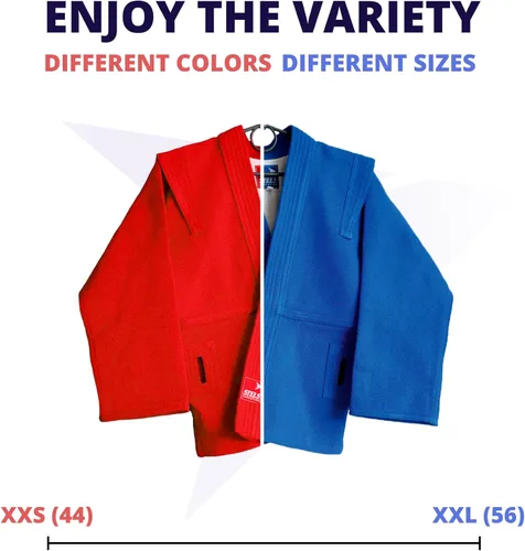 Vista 5 de STELS Chaqueta Sambo Ropa europea de artes marciales 100% algodón certificado FIAS Uniforme de artes marciales de Sambo