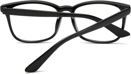 Vista 6 de AISSWZBER Lentes unisex con estilo cuadrado sin receta y lentes transparentes