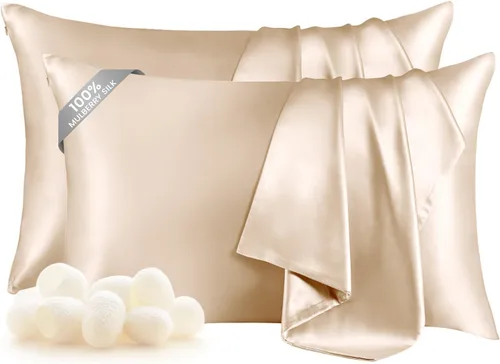 Vista 32 de THXSILK Funda de almohada 100% seda de morera para la salud del cabello y la piel, funda de almohada suave y lisa con cremallera oculta, ambos lados