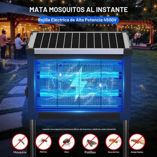 Vista 3 de Exterminador solar de insectos al aire libre, matamosquitos inalámbrico de Azul